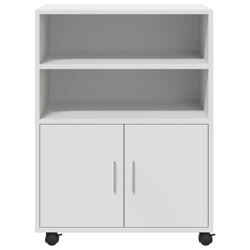 Rolling Cabinet White 60x48x81 cm Engineered Wood