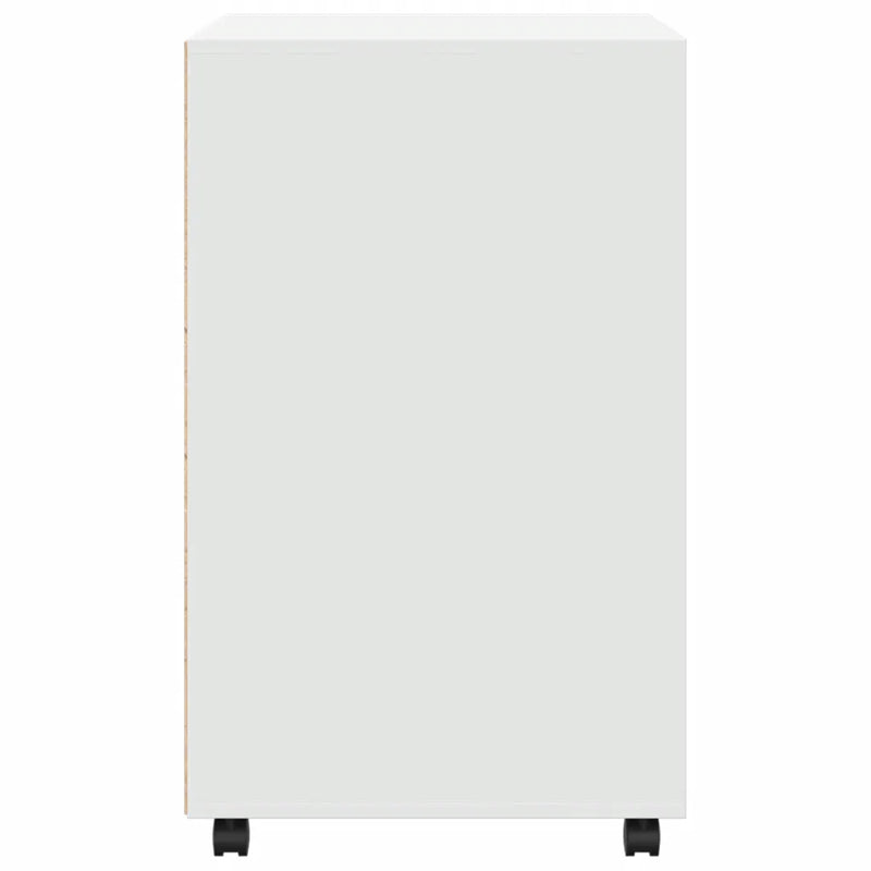 Rolling Cabinet White 60x48x81 cm Engineered Wood
