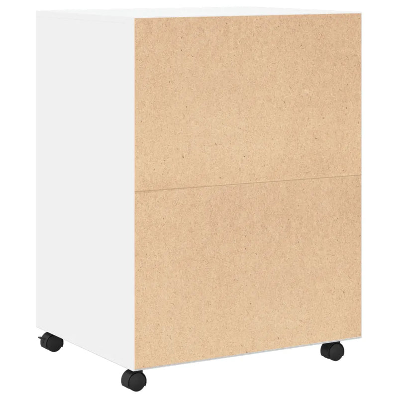 Rolling Cabinet White 60x48x81 cm Engineered Wood