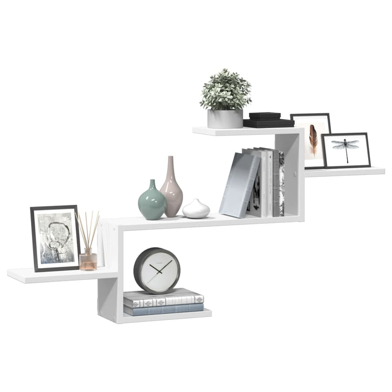 vidaXL Wall Shelf White 104x15x49 cm Engineered Wood
