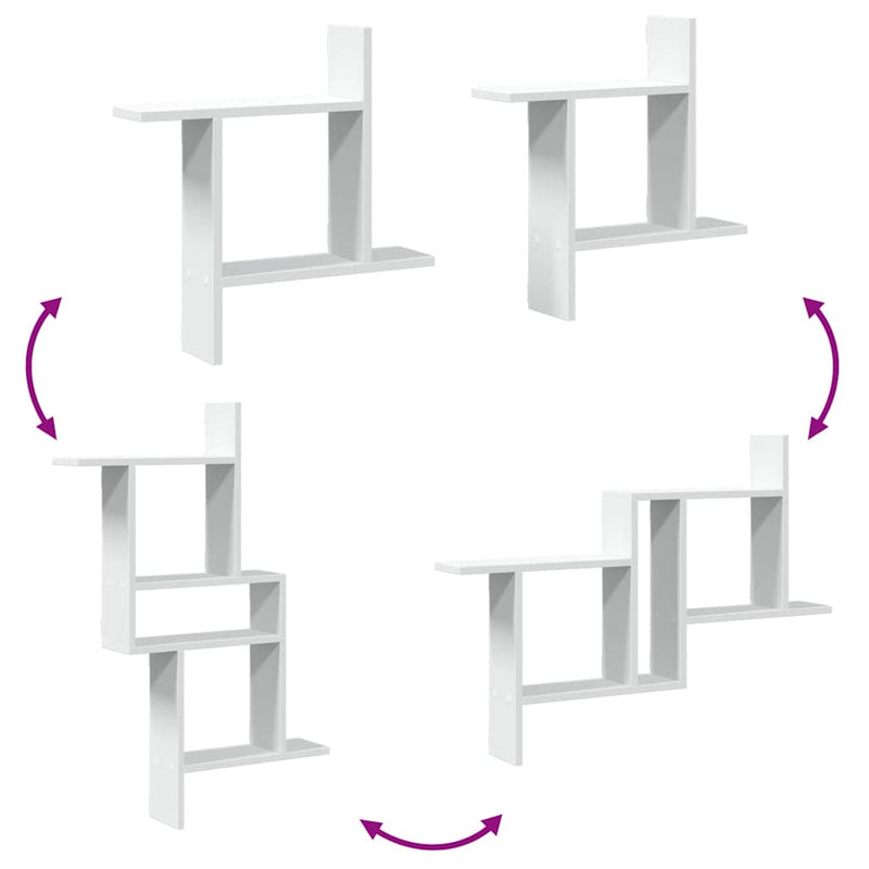 Wall Shelves 2 pcs White 50x12x50 cm Engineered Wood