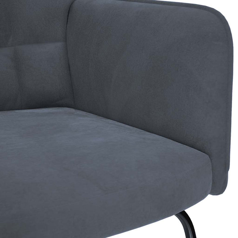 vidaXL Rocking Chair with Stool Dark Grey Velvet