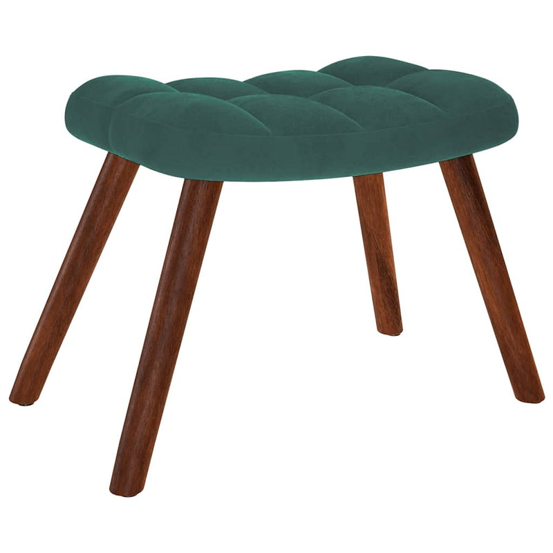 vidaXL Rocking Chair with Stool Dark Green Velvet