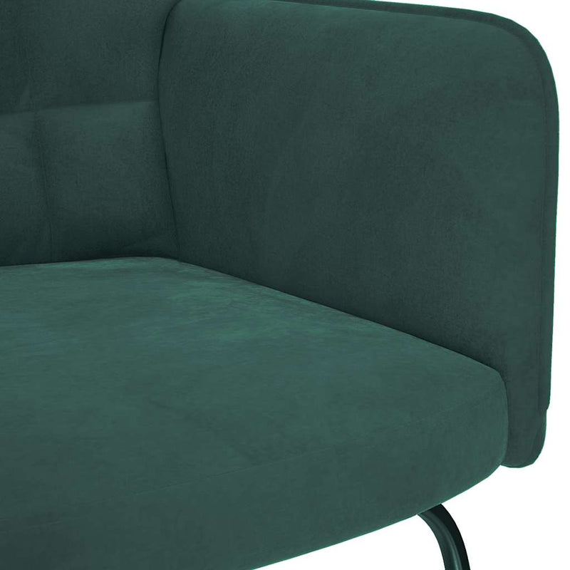 vidaXL Rocking Chair with Stool Dark Green Velvet