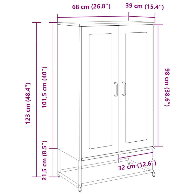 vidaXL Highboard Anthracite 68x39x123 cm Steel