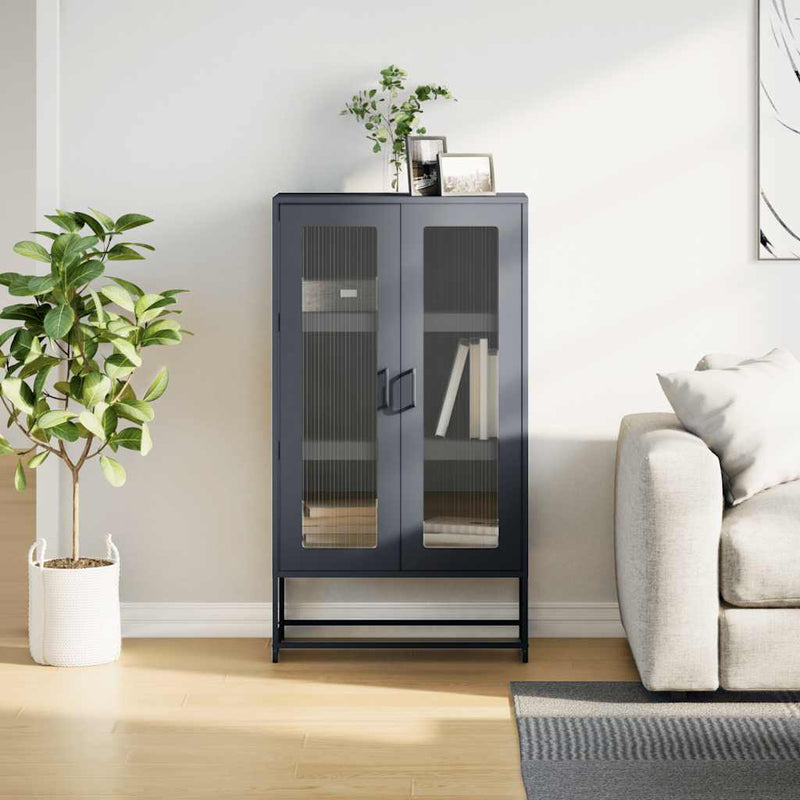 vidaXL Highboard Anthracite 68x39x123 cm Steel