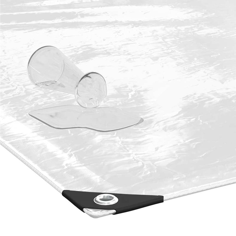 vidaXL Clear Tarpaulin with Eyelets 3x5 m PVC