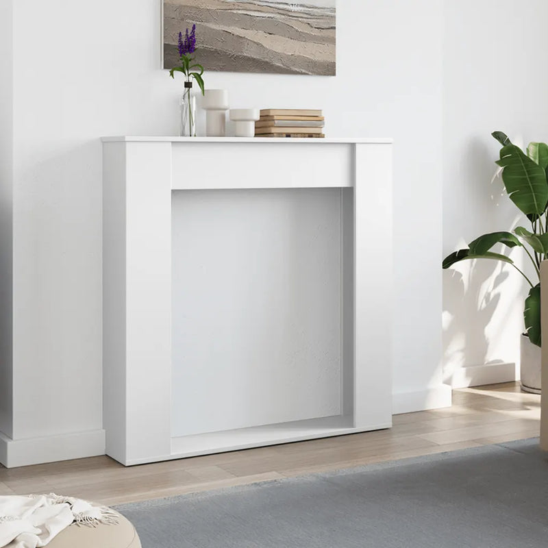 Fireplace Surround White 100x20x100 cm Engineered Wood