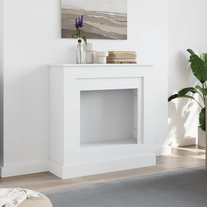 Fireplace Surround White 90x30x90 cm Engineered Wood