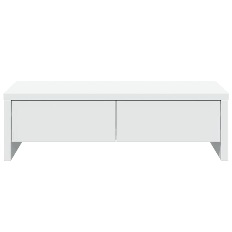 Monitor Stand with Drawers White 50x27x15 cm Engineered Wood