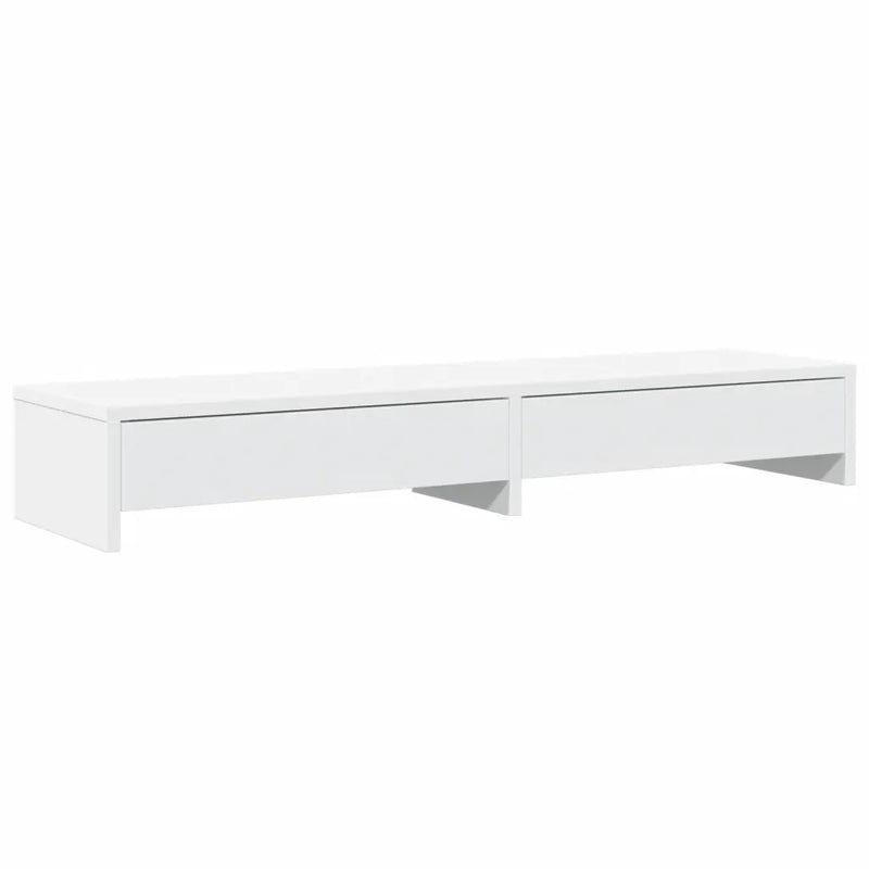 Monitor Stand with Drawers White 100x27x15 cm Engineered Wood