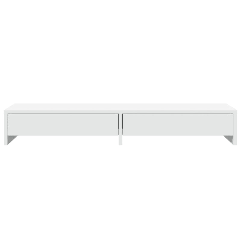 Monitor Stand with Drawers White 100x27x15 cm Engineered Wood
