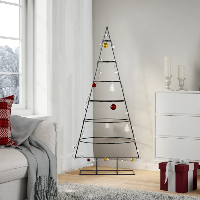 Metal Christmas Tree for Decoration Black 150 cm