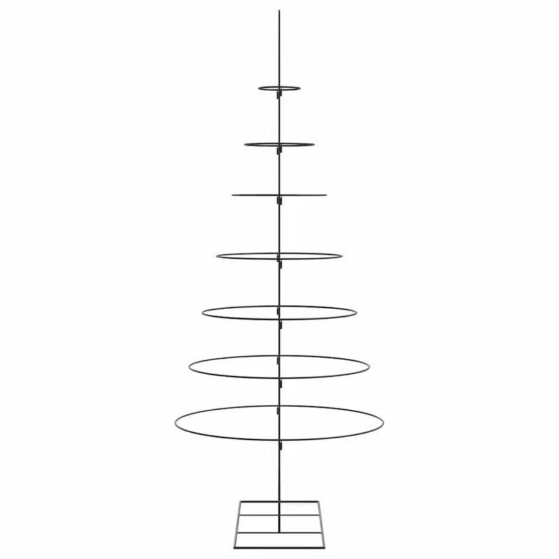 Metal Christmas Tree for Decoration Black 210 cm