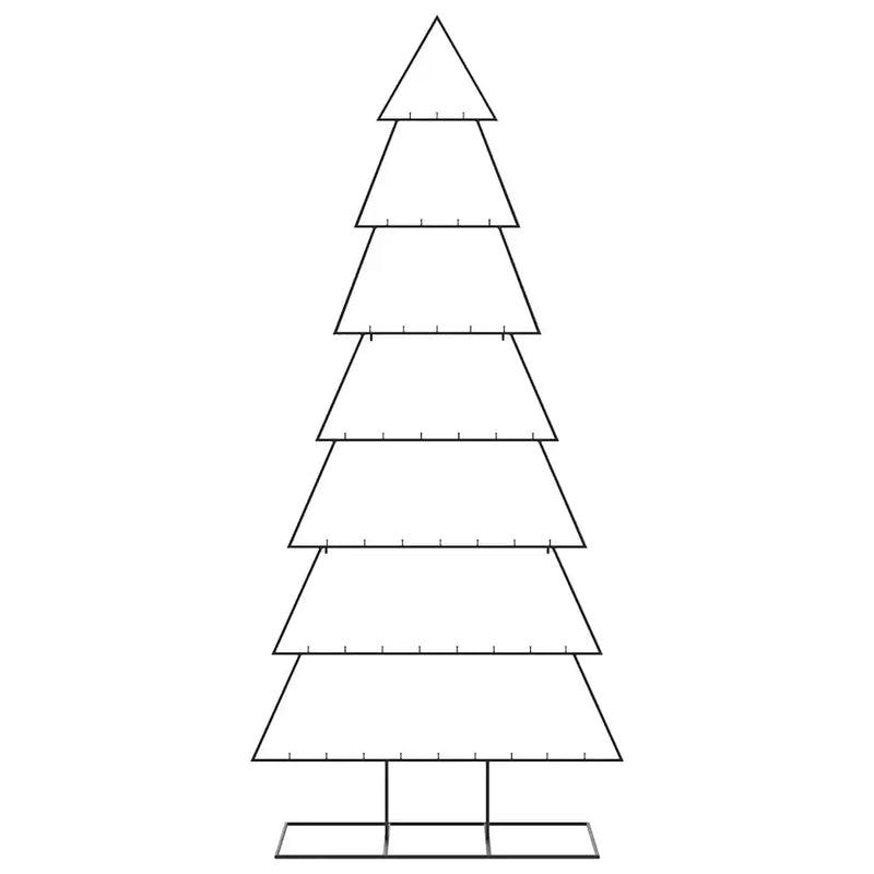 Metal Christmas Tree for Decoration Black 210 cm