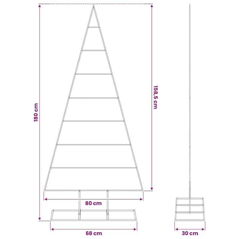 Metal Christmas Tree for Decoration Black 180 cm
