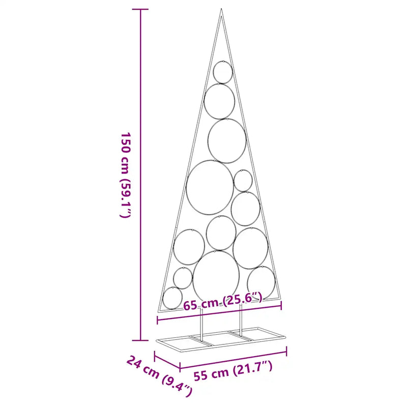 Metal Christmas Tree for Decoration Black 150 cm