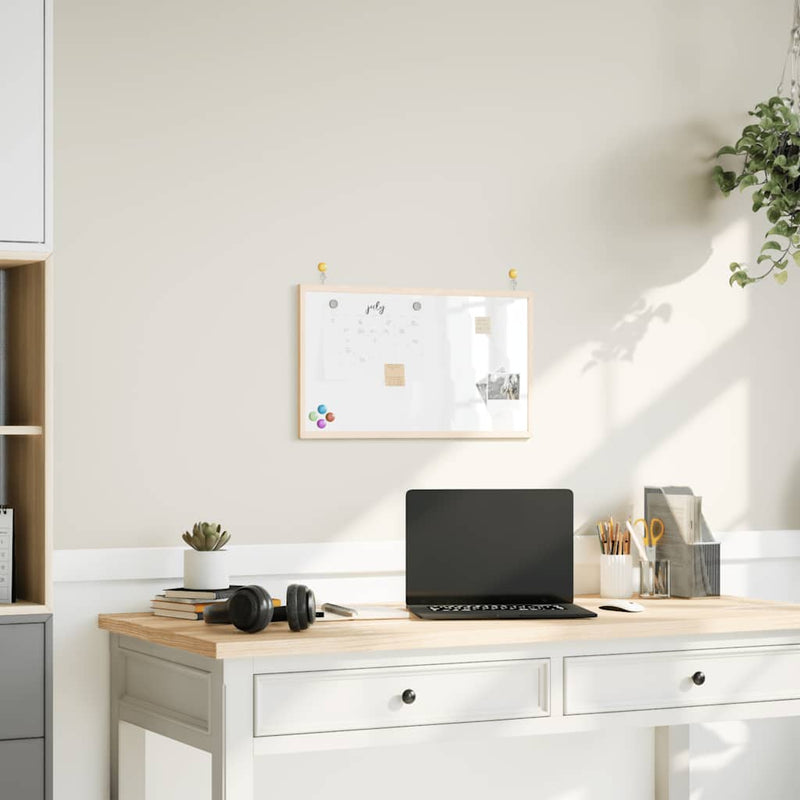 vidaXL Magnetic Whiteboard with Solid Pine Wood Frame 60x40 cm
