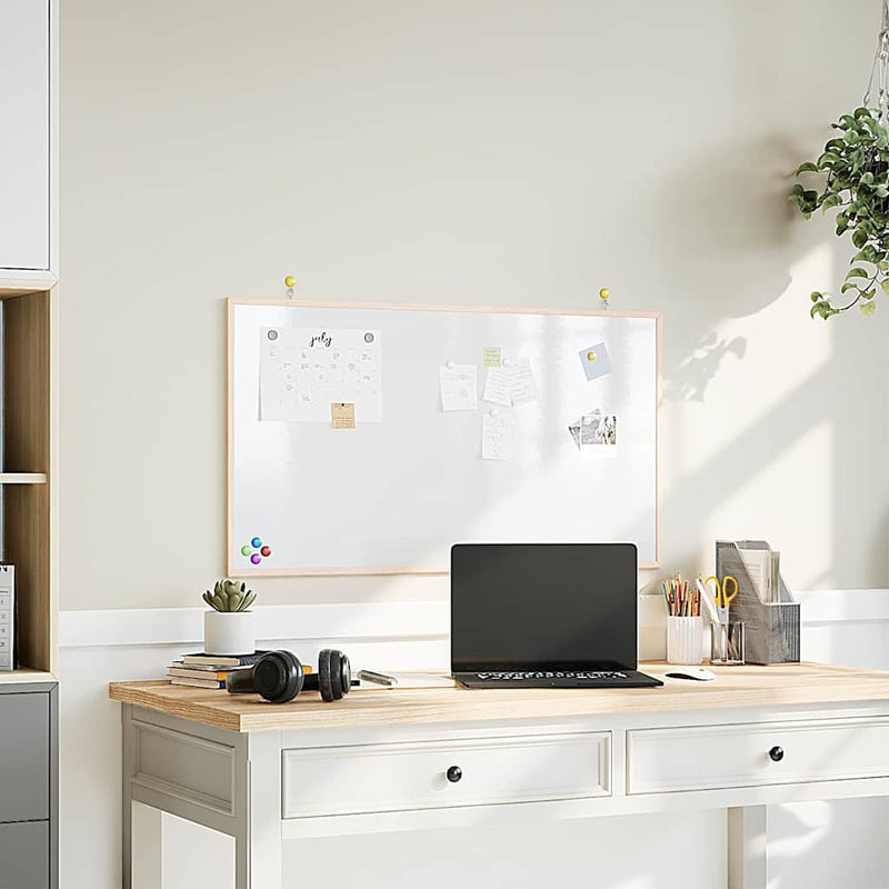 vidaXL Magnetic Whiteboard with Solid Pine Wood Frame 100x55 cm