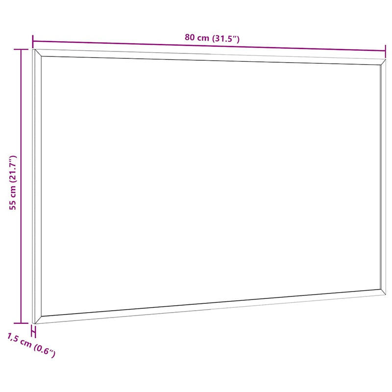 vidaXL Chalkboard with Solid Pine Wood Frame Black 80x55 cm