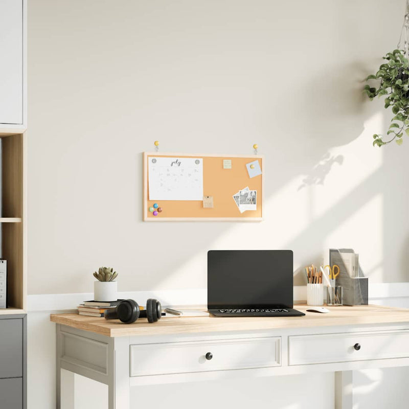vidaXL Cork Board with Solid Pine Wood Frame 60x30 cm