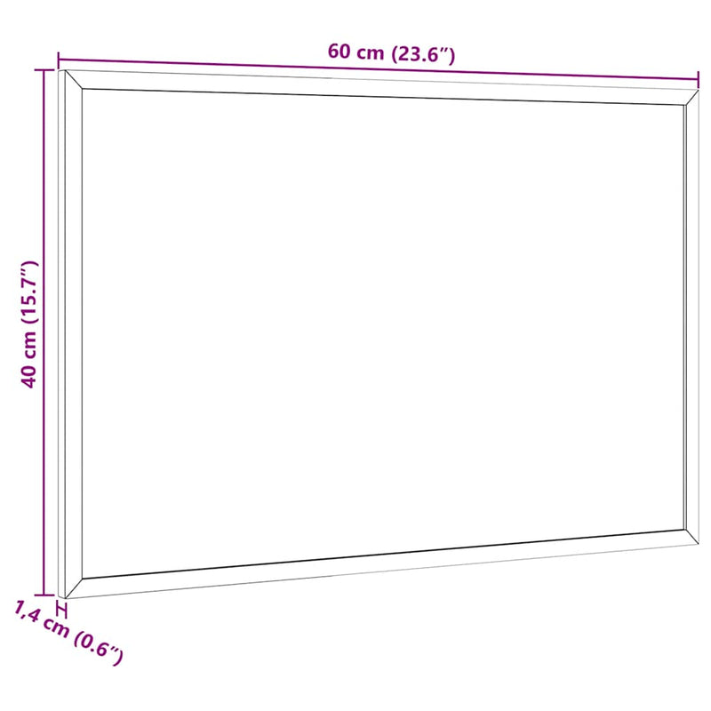vidaXL Cork Board with Solid Pine Wood Frame 60x40 cm