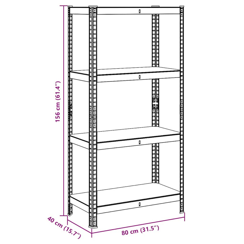 vidaXL 4-Layer Storage Shelf Anthracite Steel&Engineered Wood