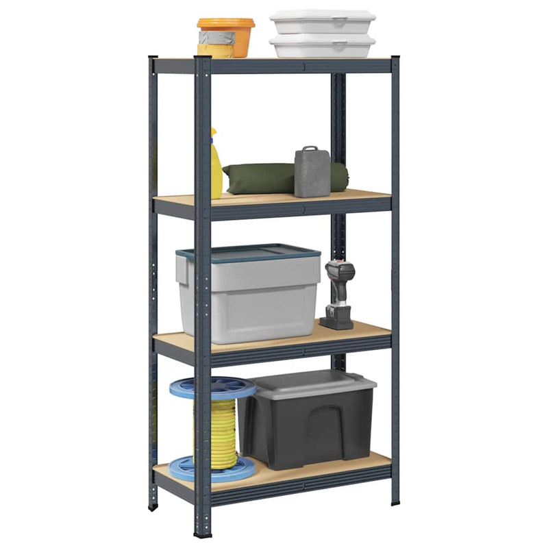vidaXL 4-Layer Storage Shelf Anthracite Steel&Engineered Wood