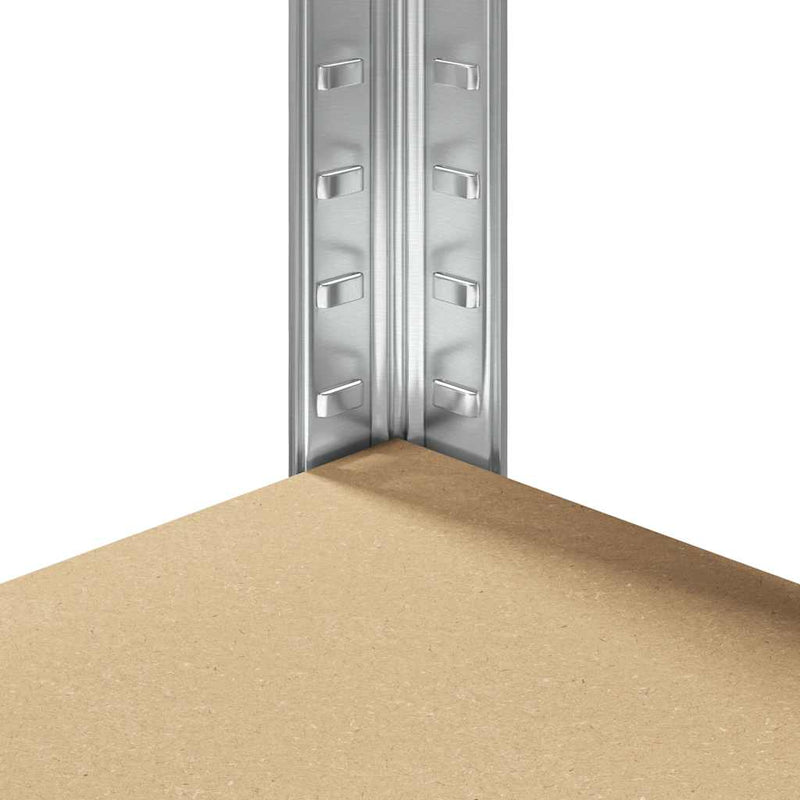vidaXL 5-Layer Corner Shelf Silver Steel&Engineered Wood