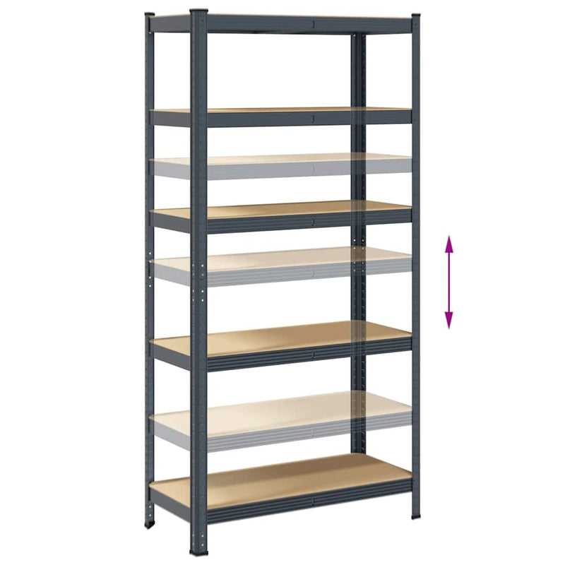vidaXL 5-Layer Storage Shelf Anthracite Steel&Engineered Wood