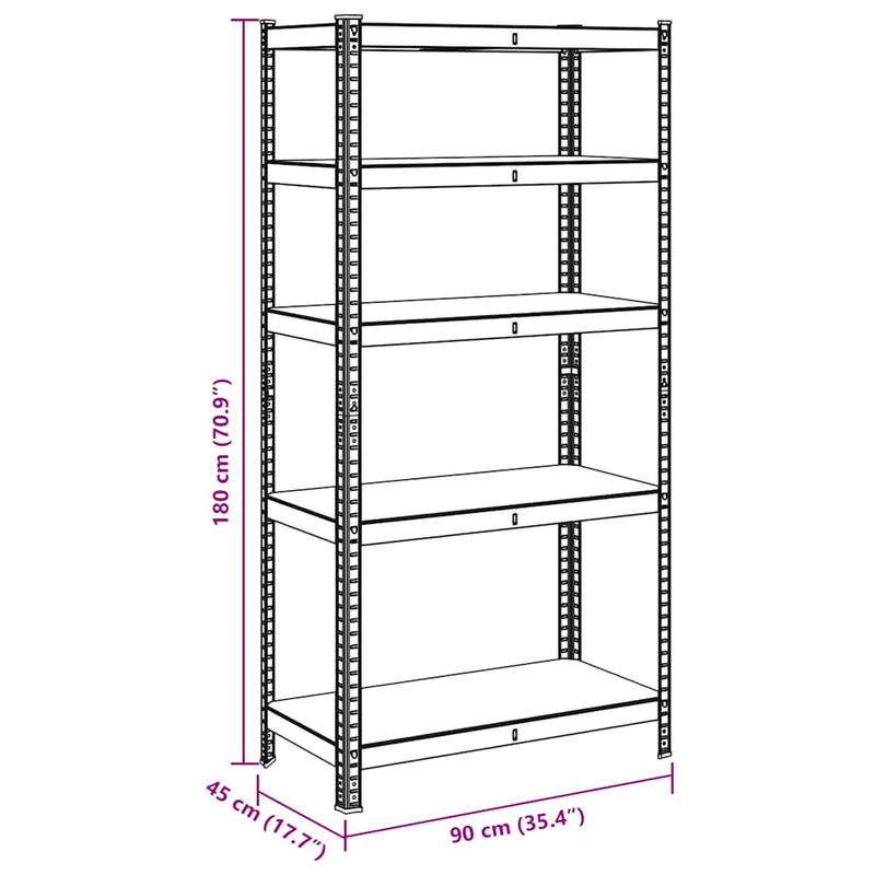 vidaXL 5-Layer Heavy-duty Shelf Anthracite Steel&Engineered Wood