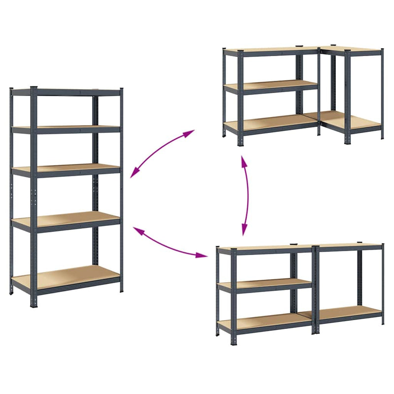 vidaXL 5-Layer Heavy-duty Shelf Anthracite Steel&Engineered Wood