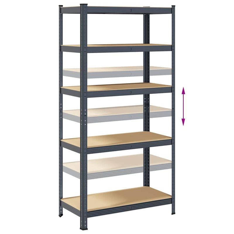vidaXL 5-Layer Heavy-duty Shelf Anthracite Steel&Engineered Wood