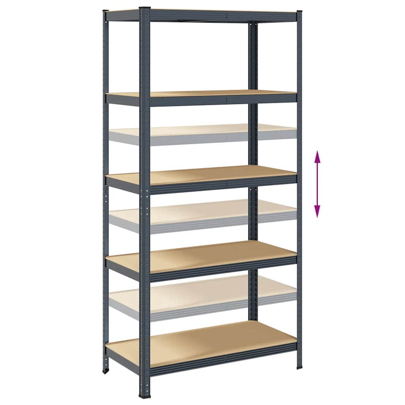 vidaXL 5-Layer Storage Shelf Anthracite Steel&Engineered Wood