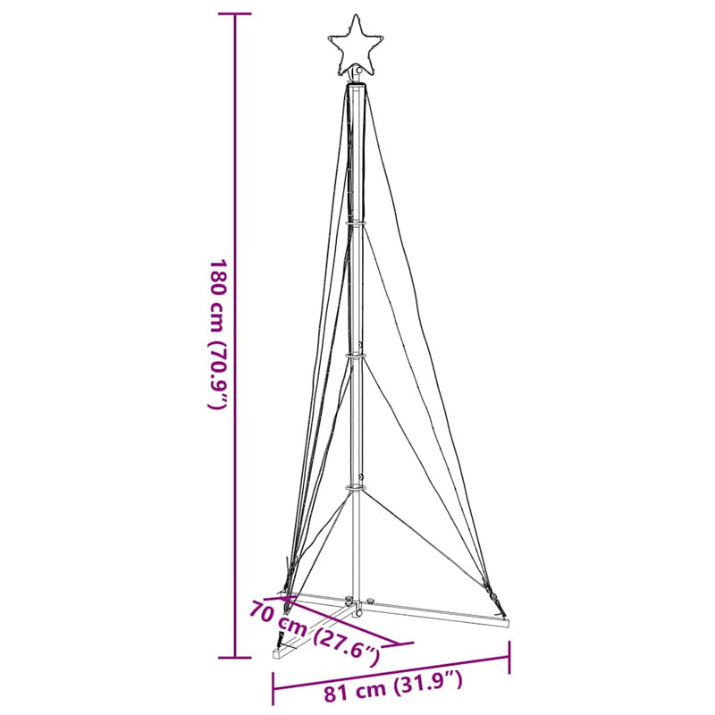 vidaXL LED Christmas Tree 363 LEDs Warm White 182 cm