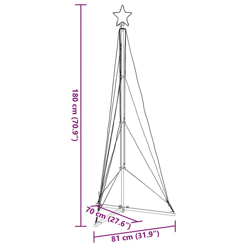 vidaXL LED Christmas Tree 363 LEDs Cold White 182 cm