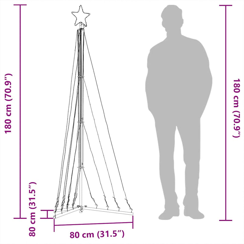 vidaXL LED Christmas Tree 339 LEDs Cold White 187 cm