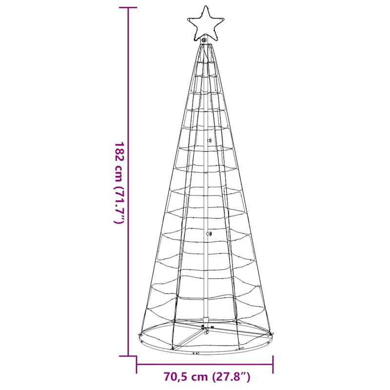 vidaXL LED Christmas Tree 200 LEDs Cold White 180 cm