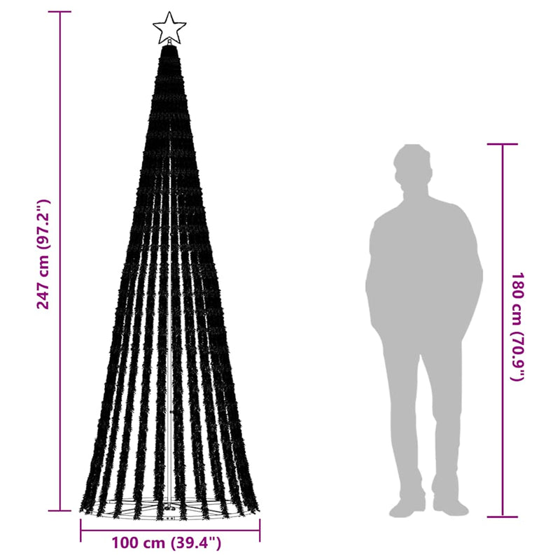 LED Christmas Tree 475 LEDs Warm White 250 cm