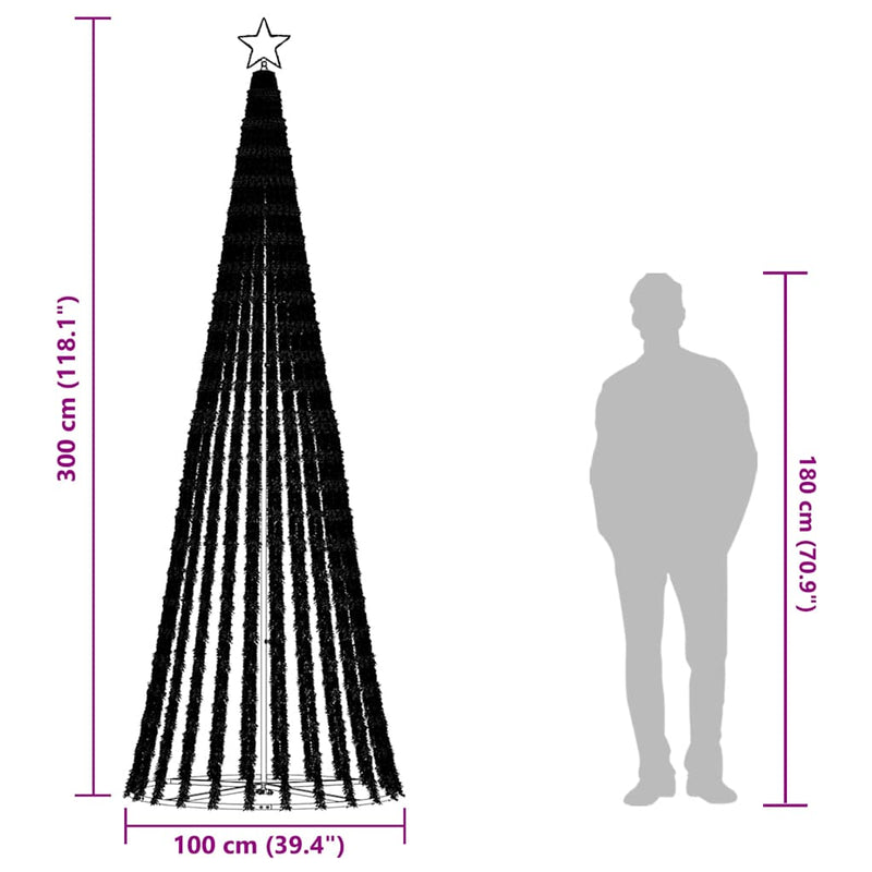 LED Christmas Tree with Spikes 570 LEDs Warm White 300 cm