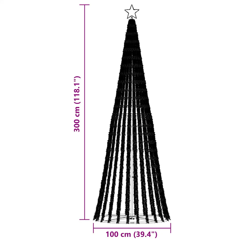 LED Christmas Tree with Spikes 570 LEDs Warm White 300 cm
