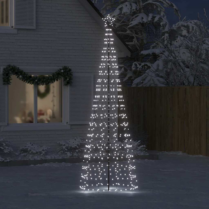 vidaXL LED Christmas Tree with Spikes 570 LEDs Cold White 300 cm