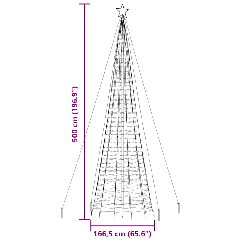 LED Christmas Tree with Spikes 1534 LEDs Warm White 500 cm