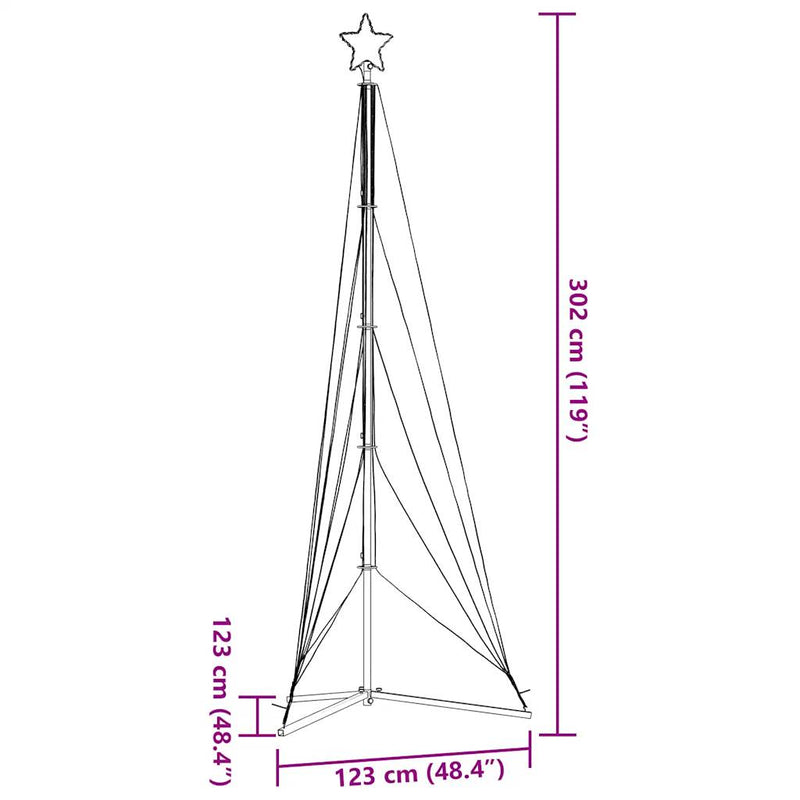 vidaXL LED Christmas Tree 525 LEDs Cold White 302 cm