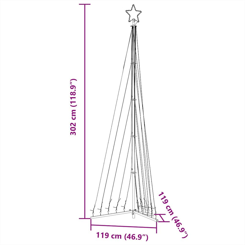 vidaXL LED Christmas Tree 495 LEDs Warm White 302 cm