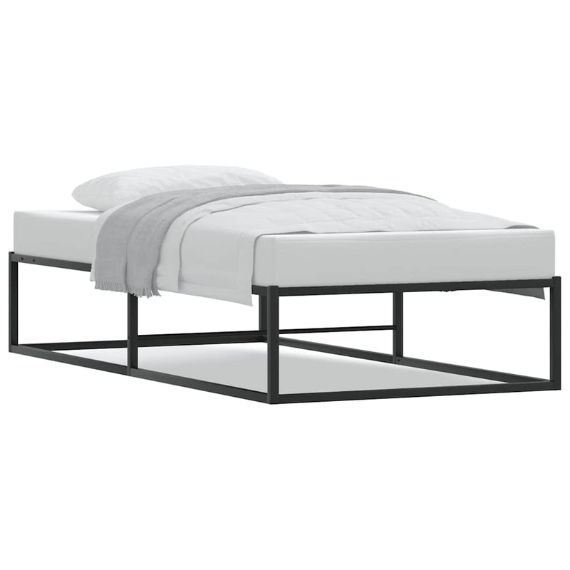 vidaXL Bed Frame without Mattress Black 92x187 cm Single Metal