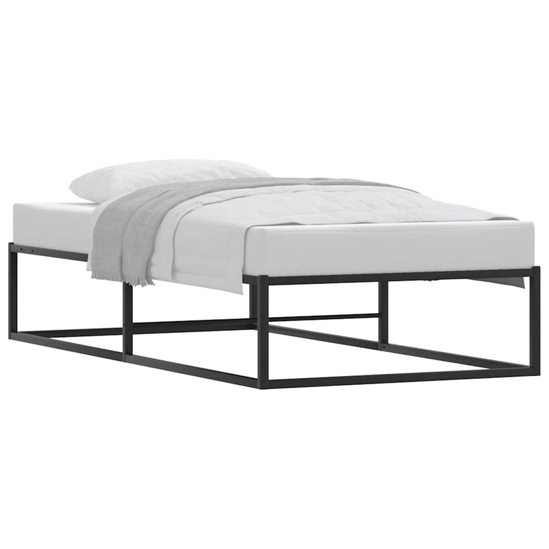 vidaXL Bed Frame without Mattress Black 92x187 cm Single Metal