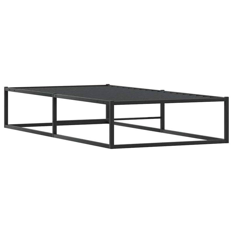 vidaXL Bed Frame without Mattress Black 92x187 cm Single Metal