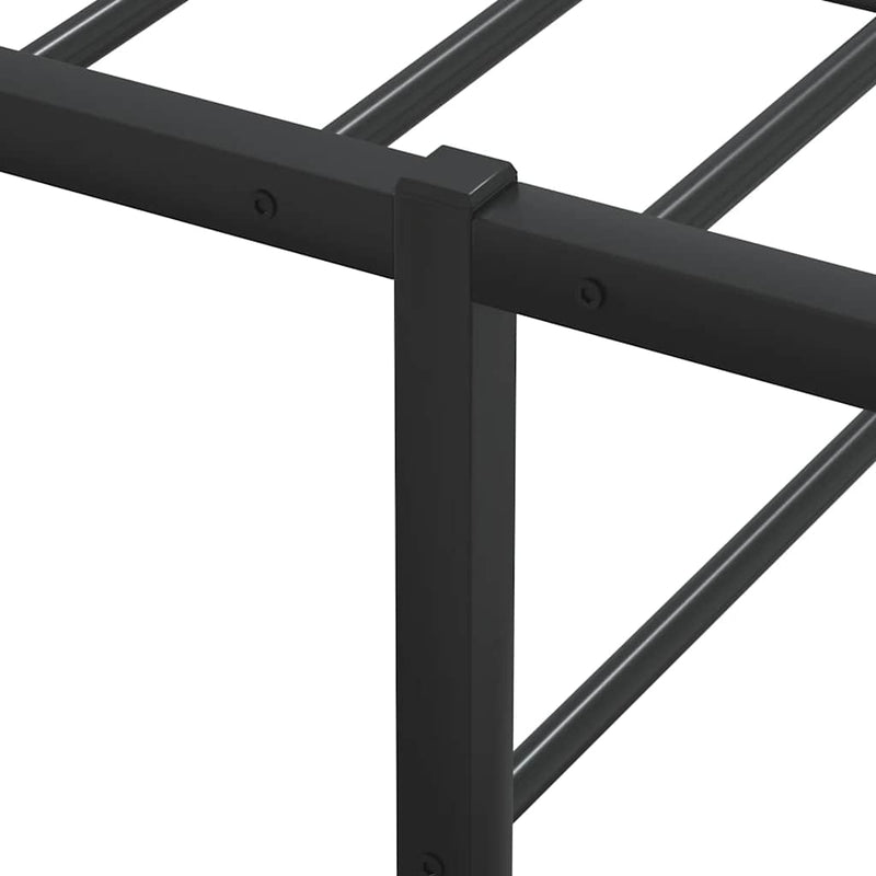 vidaXL Bed Frame without Mattress Black 92x187 cm Single Metal