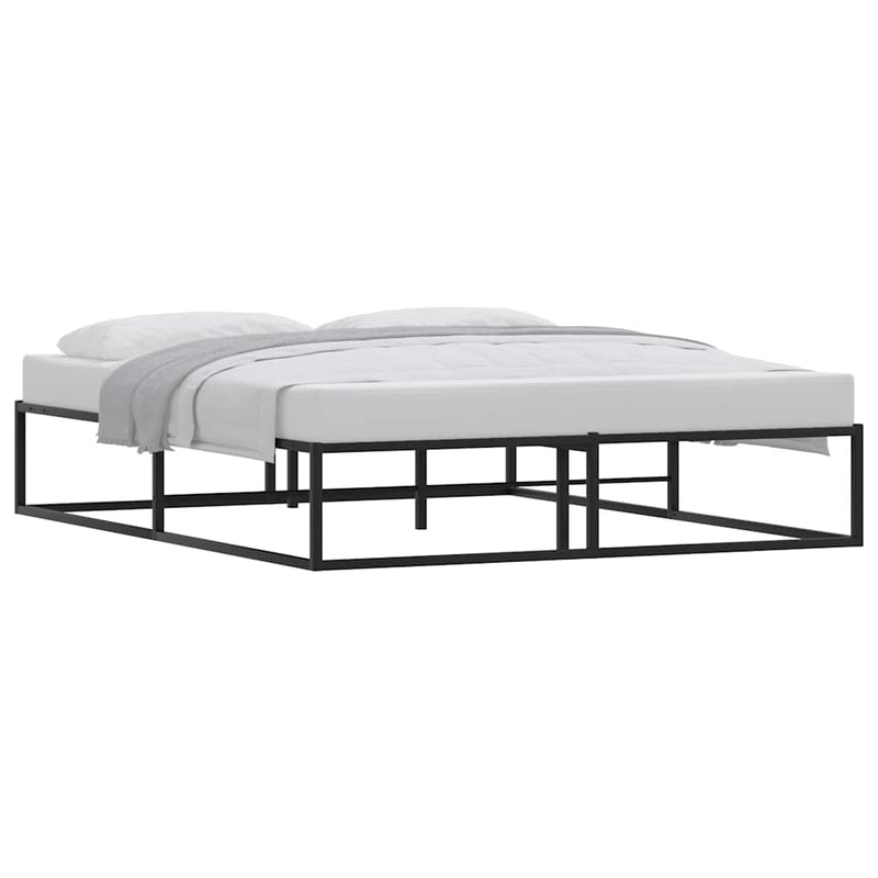 vidaXL Bed Frame without Mattress Black 153x203 cm Queen Metal